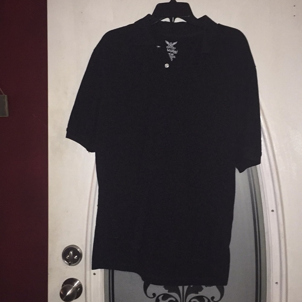 Black short sleeve dress shirt